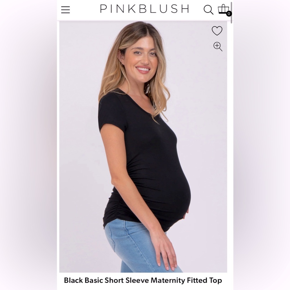 Pink Blush Times Two Maternity Ruched T-Shirt